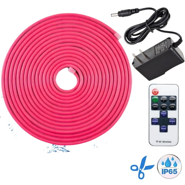 Tira LED NEÓN FLEXIBLE UNICOLOR 5 METROS con CONTROL y conector DOSYU