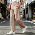 thumbnail image 7 of SimpleJoyi Women's Solid Quick Dry Cropped Pants Elastic Waist Side Pockets Relaxed Wide Leg Casual Trousers Size S-XXXL, 7 of 7