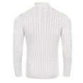 thumbnail image 4 of Domuza Men's Quarter Zip Sweater Casual Comfy Long Sleeve Stand Collar Knit Sweater Fall Winter Stylish Loose Fit Solid Pullover White L, 4 of 6
