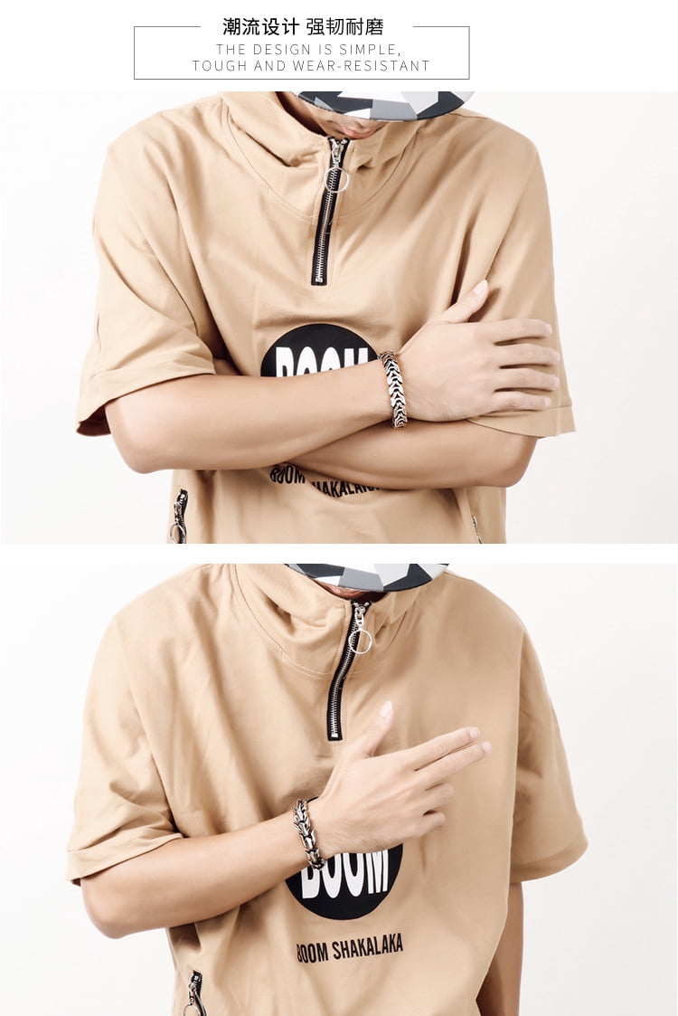 Metaljc Fashionable Dragon Bone Chain Bracelet for Men, Punk Trend Cool Gift Decorations