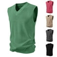 thumbnail image 3 of Bcfgryg Men's Casual V Neck Solid Color Pullover Sleeveless Knitted Vest Men Sweaters Black XXL, 3 of 3