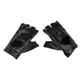 thumbnail image 1 of Guantes de medio dedo Macarena de cuero negro para mujer, 1 of 8