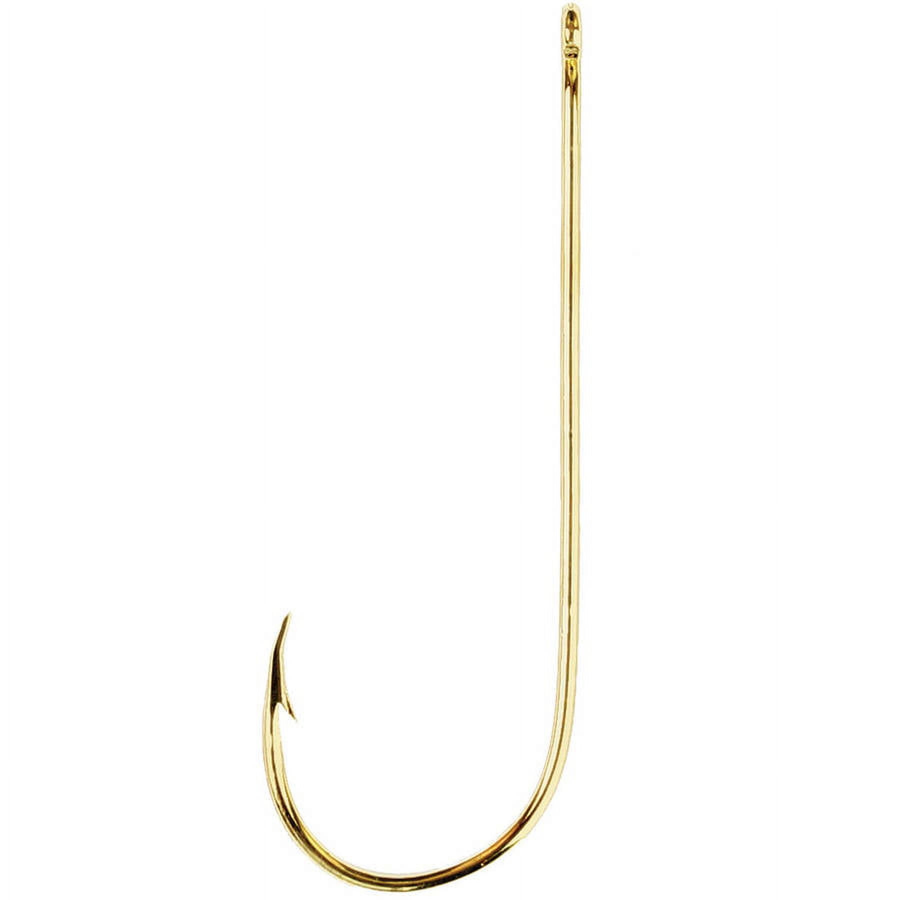 (2 pack) Eagle Claw Aberdeen Light Wire Non-Offset Hook, Gold
