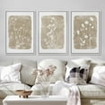 thumbnail image 4 of IDEA4WALL Framed Canvas Print Wall Art Set of 3 Retro Vintage Country Wildflowers Wall Decor Vintage Nature Wilderness Botanical Duotone Floral Prints Minimal Bohemian Artwork - White 24"x36"x3, 4 of 5