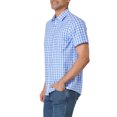 thumbnail image 4 of Unique Bargains Big & Tall Men's Shirts Short Sleeve Button Down Plaid Check Dress Shirts, 4 of 6