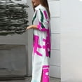 thumbnail image 4 of EGNMCR Robes de Vacances pour Femmes Robe à Manches Longues à Col Boutonné Décontractée Imprimé Contrasté, 4 of 6