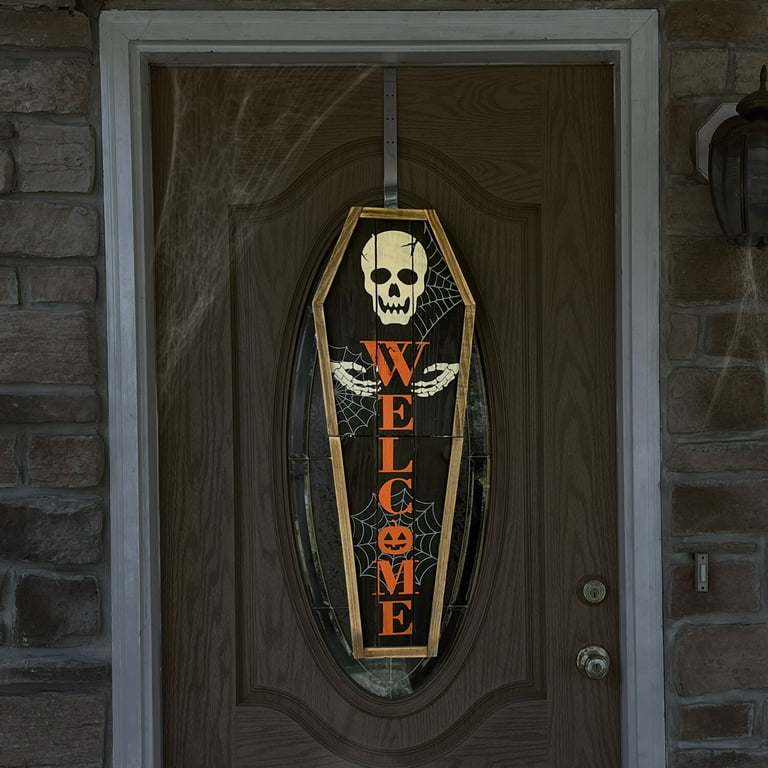 Hang Skull Crossbones Chains Door Sign Halloween Party Decor Haunted House Prop Hang Skull Crossbones Chains Door Sign Halloween Party Decor Haunted House Prop