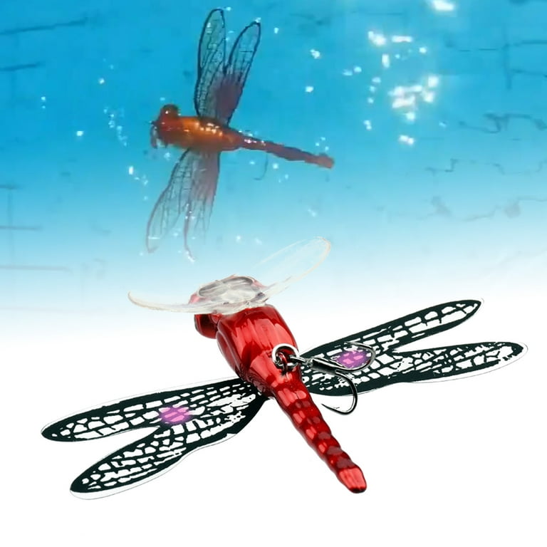 Frogued 7.5cm/6.2g Dragonfly Artificial Fishing Lure Water Surface Fly  Crawling Bionic Bait for Angling