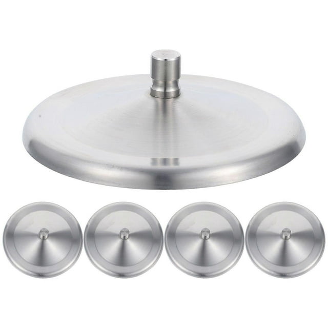 5pcs Corrosion Resistant Cup Cover Stainless Steel Cup Lid Multi-purpose Mug Lid