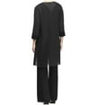 thumbnail image 4 of BLTIBY 3 Piece Outfits for Women Solid Colour Long Sleeve Round Neck Cardigan Loose Lace Chiffon Pants Fashion Set Suit Black XL, 4 of 6