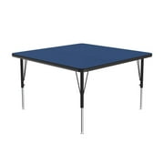 Correll Inc. Deluxe High-Pressure Top Activity Tables 36x36" SQUARE, BLUE BLACK/CHROME