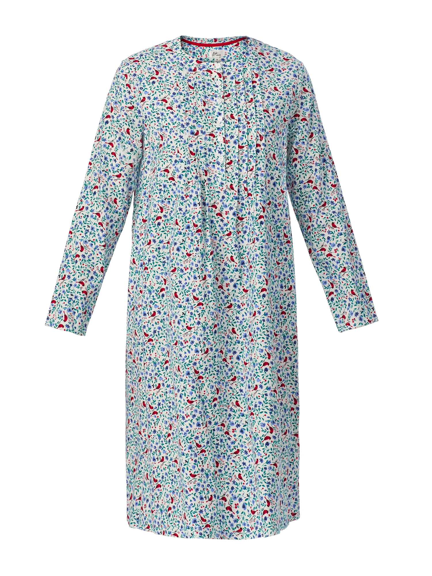 Aria Women’s 100% Cotton Woven Flannel Long Sleeve Nightgown, Sizes XS-5X