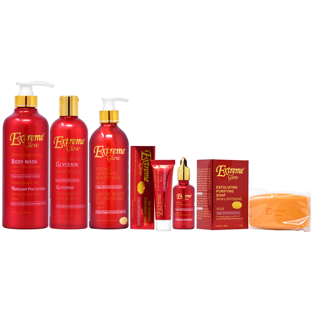 Extreme Glow Body wash 27oz + Glycerin 16.8oz + Beauty Milk 16.8oz