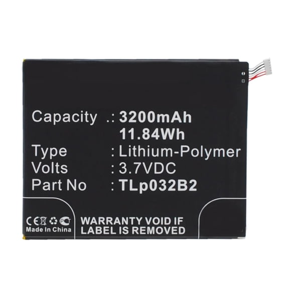 Batteries N Accessories BNA-WB-P5112 Tablets Battery - Li-Pol, 3.7V, 3200 mAh, Ultra High Capacity Battery - Replacement for Alcatel TLp032B2 Battery