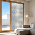 thumbnail image 4 of Transparent Window Film Adhesive Glass Sticker, Privacy Decorative Static Cling Window Cover for Bathroom Bedroom, Light Filtering UV Blocking Window Tint for Home Office, 4 of 7