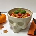 thumbnail image 5 of BiFandian Halloween Skull Ceramic Serving Bowl Set, 300 Milliliter Small 500 Milliliter Large Skull Bowl, Halloween Decorations Indoor Outdoor Holiday Party Table Decor for Snacks, Treats, 5 of 7