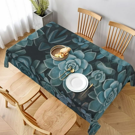 

Table Cloth Rectangle Table Blue Color Cactus Tablecloth 60 x 90 Inch Wrinkle Resistant Decorative Fabric Table Cover for Dining Party Indoor Outdoor