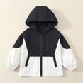 thumbnail image 4 of Cethrio Boys Hooded Jackets, Long Sleeve Outdoor Casual Lightweight Kids Windbreaker Black Size 5-6 T, 4 of 7