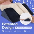 thumbnail image 3 of AllSett Health Bed Wedge Pillow Set – 2-Piece Memory Foam Support Cushions for Back, Legs & Knees, Navy, 3 of 7