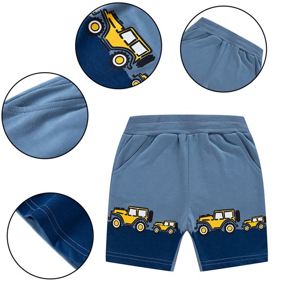 KYAIGUO Boys Girls Summer Shorts Pants for Toddler Kids Baby 1-8Y Cotton Shorts Fashion Comfortable Cotton Cartoon Elastic Waist Sports Baby Cute Shorts