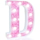 thumbnail image 1 of Luz LED Pooqla con letras marquesinas, color rosa, funciona con pilas, 1 of 6