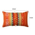 thumbnail image 4 of 20 x 12 Handwoven Cotton Accent Pillow with Jacquard Print, Orange, 4 of 5
