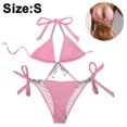 thumbnail image 2 of Women's Halter Tie Side Triangle Bikini Set String 2 Piece Bikini Swimsuit Bathing Suit, 2 of 5