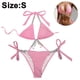 thumbnail image 2 of Conjunto de bikini de triángulo lateral con lazo halter para mujer, traje de baño de bikini de 2 piezas, 2 of 5