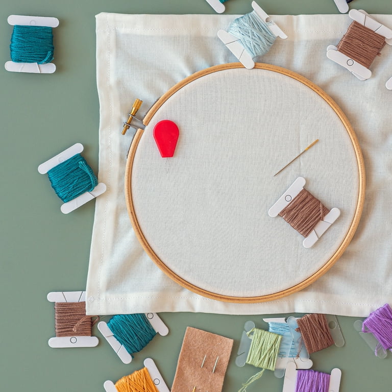 PATIKIL Plastic Floss Bobbin, 200 Pack Sewing Thread Card Board for Cross  Stitch Embroidery Storage Organizer, Blue