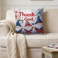 thumbnail image 5 of romoty 4th of July Patriotic Pillow Covers 18"x18", Individual Independence Day Kittens and Gnomes Throw Pillow Case, Square Decorative Cushion Cover for Home Sofa Couch Farmhouse Decor, 5 of 6