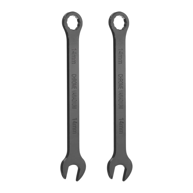 2Pcs Combination Wrench 14mm Metric 12-Point Box and Open End CR-V Steel