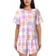 thumbnail image 1 of Balery Heart Buffalo Plaid Conjunto de Pijama para Mujer con Estampado, Dos Piezas de Manga Corta y Shorts, Ropa de Dormir Suave con Cuello Redondo y Bolsillos-3X-Large, 1 of 6