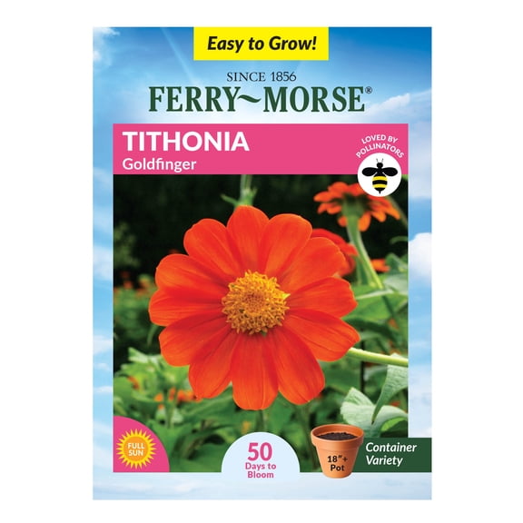 Ferry-Morse 450MG Tithonia Goldfinger Annual Flower Seeds, Full Sun