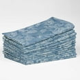 thumbnail image 2 of Vargottam Designer Cotton Canvas Napkins - Set of 12, 20-Inch, Blue Tone Botanical Line Art Print, Durable & Absorbent Cloth Napkins for Dining, Parties, and Home Decor - Machine Washable, 2 of 7
