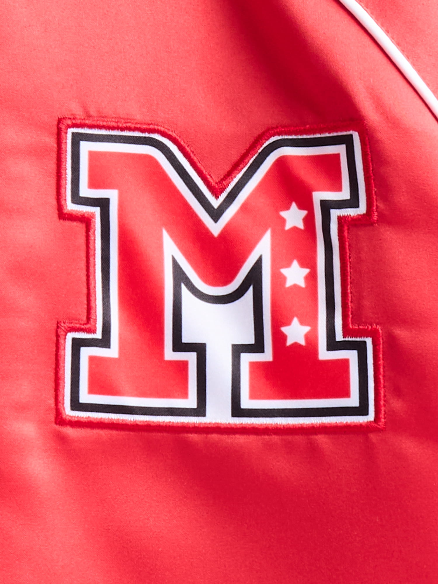 Minnie Mouse Girls' Graphic Patch Varsity Sateen Jacket with Long Sleeves, Sizes 4-12