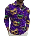 thumbnail image 5 of Ceisia Men's Slim-Fit Long-Sleeve Zip Polo Shirt with Mardi Gras Mask All-Over Print Gift, 5 of 5