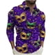 thumbnail image 3 of Ceisia Men's Slim-Fit Long-Sleeve Zip Polo Shirt with Mardi Gras Mask All-Over Print Gift, 3 of 5