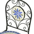 thumbnail image 3 of Alpine Corporation Blue and Beige Mosaic Bistro Set, 3-Piece, 3 of 11