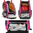 thumbnail image 3 of WOLT | Baseball Bag Backpack--Youth Girls Baseball Equipment 29L Polyester New Pink, 3 of 6