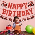 thumbnail image 2 of Red Tractor Theme Birthday Decorations, Glitter Tractor Happy Birthday Banner, Funny Farm Tractor Garland Banner for Kids Tractor Birthday Party Supplies, 2 of 7