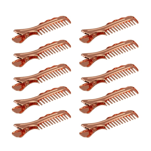 10 pinzas de , pinzas de de pato en blanco, parte plana, Oro rosa Sunnimix Pinza para el pelo con pinzas para el cabello