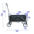 thumbnail image 4 of Yoneston Garden Collapsible Folding Wagon Cart, Heavy Duty Utility Garden Cart with Adjustable Handles & 2 Cup Holders for Shopping Camping Sports Outdoor Beach, Black, 4 of 5