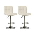 thumbnail image 2 of Ashley Furniture Bellatier Faux Leather Tufted Adjustable Bar Stool in Bone, 2 of 5