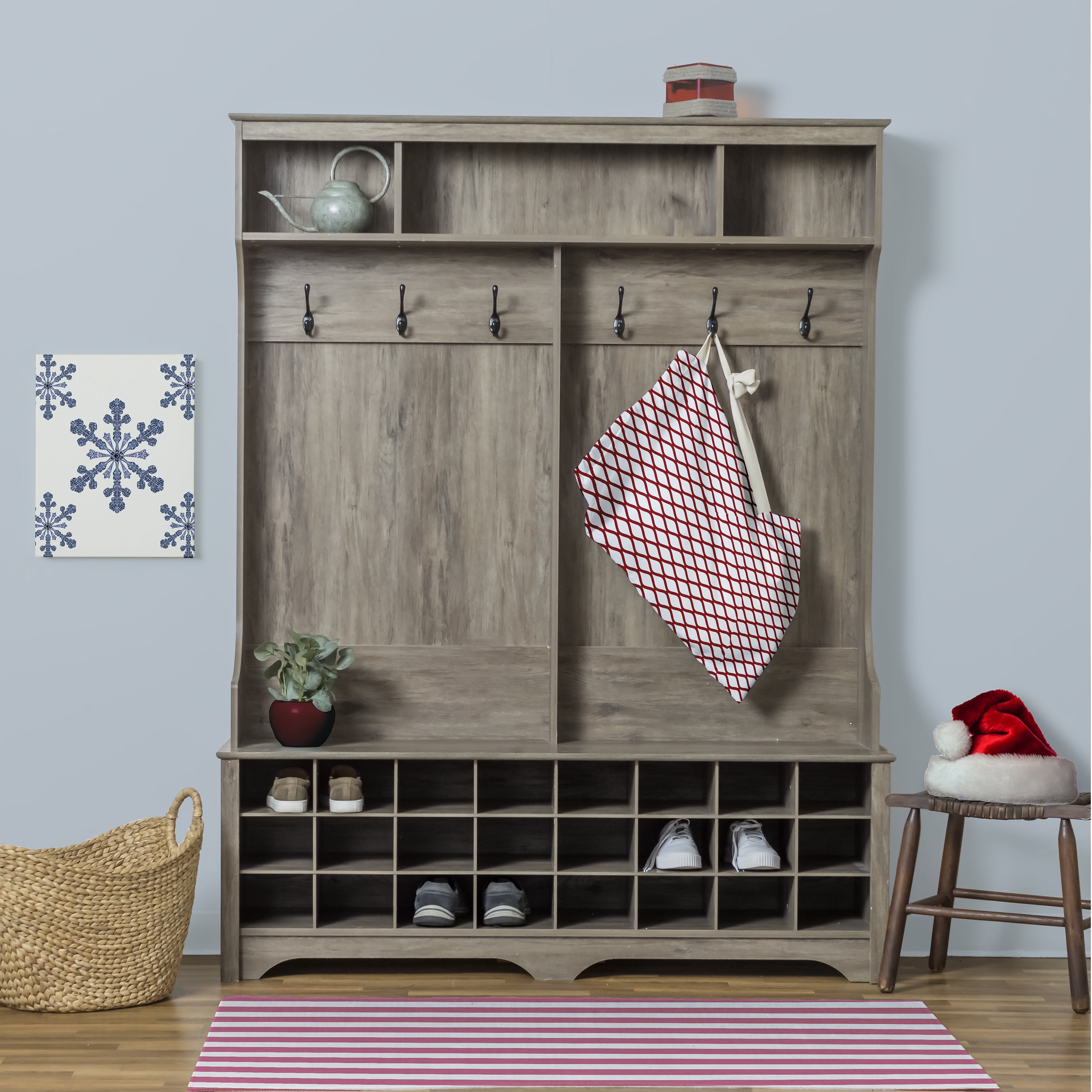 Simply Daisy Geometric 28 x 36 inch Red Laundry Bag