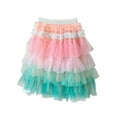 thumbnail image 3 of FINALGANG Girls Carnival Skirt Kids Pastel Gradient Tutu Skirt Multi Layer Tulle Ruffled Tiered Elastic Waist Flared Skirt For Daily Wear Party Carnival Holiday Occasions Lovely Bottoms, 3 of 7
