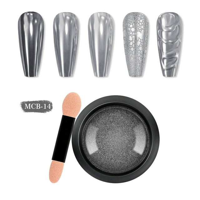 Gel de uñas holográfico 0.5g | Efecto espejo de alta densidad | Esmalte de uñas súper brillante | Bordes en forma de gancho | Aplicación suave | Fórmula no irritante | Incluye brocha y polvo para