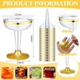 thumbnail image 3 of 100 Pack 4.5 oz Plastic Gold Wedding Cups Disposable Champagne Coupe Glasses with Gold Trim Martini Clear Cocktail Glasses Unbreakable Champagne Cups for Birthday Party Picnic, 3 of 5