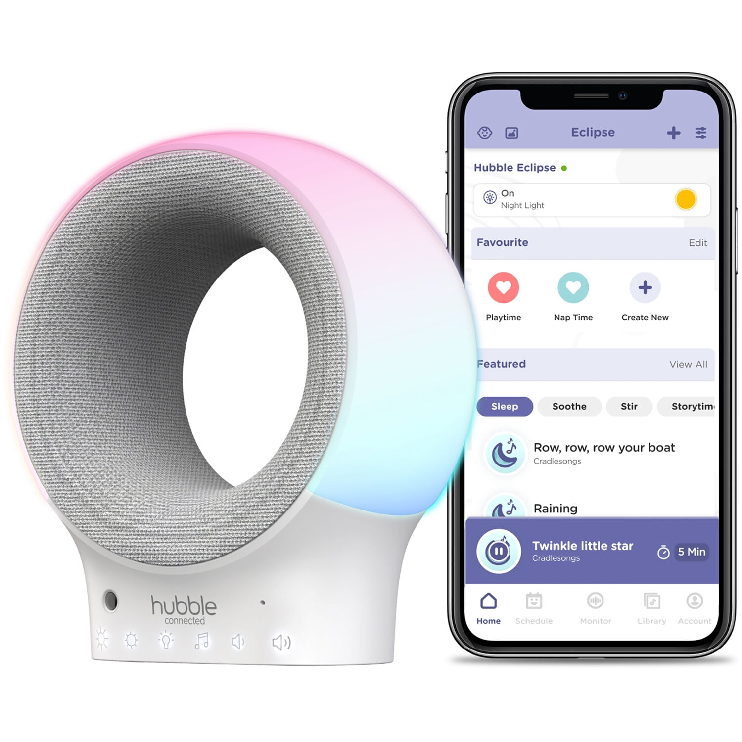 Smart Wi-Fi Audio Monitor and Soother with Night Light and Bluetooth Speaker
