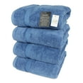 thumbnail image 4 of SALBAKOS Luxury Hotel & Spa Turkish Cotton 4-Piece Eco-Friendly Bath Towel Set 27 x 54 Inch, Blue, 4 of 7