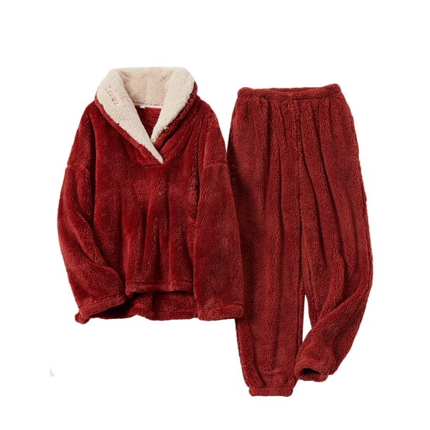 Conjuntos de pijamas para mujer, pijamas de mujer para estar en casa, cómodos, cálidos y suaves, conjuntos de ropa de dormir para mujer, pijamas suaves de vellón mullido para mujer, talla XLL, C